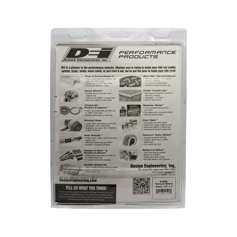 DEI Protect-A-Sleeve 1/2in ID x 3ft Universal - Titanium - awdtuningtx