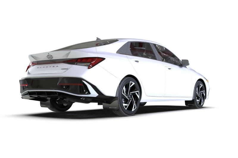 Rally Armor 2024 Hyundai Elantra Black Mud Flap Metallic Black Logo - awdtuningtx