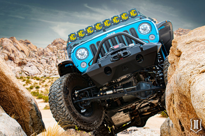 ICON 07-18 Jeep Wrangler JK Pro Series Front Bumper Rec Winch Mount w/Bar/Tabs - awdtuningtx