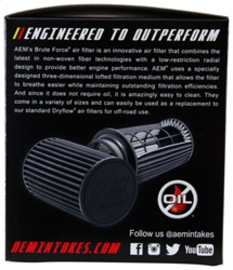AEM 2.75 inch x 5 inch DryFlow Air Filter - awdtuningtx
