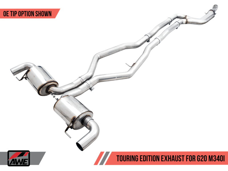 AWE Tuning 2019+ BMW M340i (G20) Non-Resonated Touring Edition Exhaust (Use OE Tips) - awdtuningtx