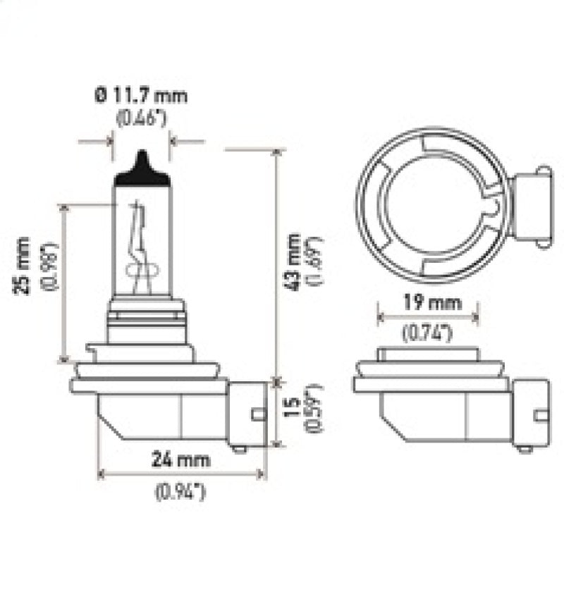 Hella H11 12V 55W Xenon White XB Bulb (Pair) - awdtuningtx