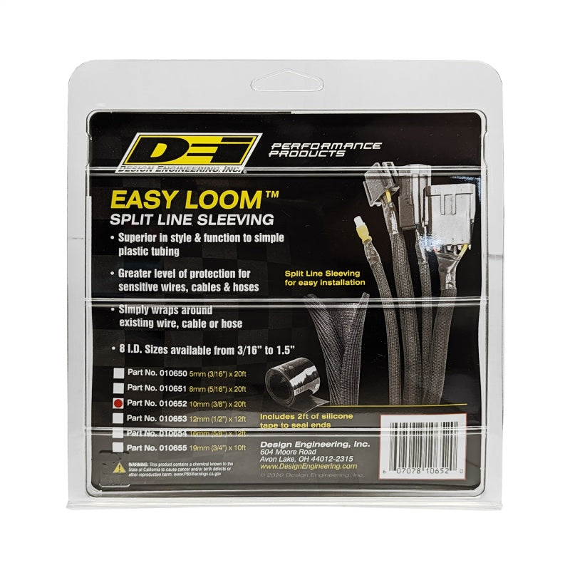 DEI Split Wire Sleeve Easy Loom 10mm-3/8in x 20 Black - awdtuningtx