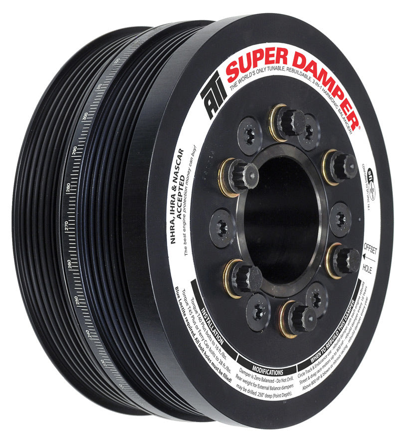 ATI Damper - 6.78in - Alum - (2) 6 Grv - Ford Coyote 5.0L - w/A/C Pulley - OEM Size - awdtuningtx
