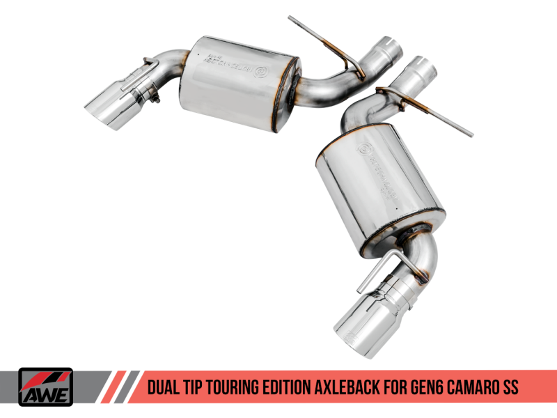 AWE Tuning 16-18 Chevrolet Camaro SS Axle-back Exhaust - Touring Edition (Chrome Silver Tips) - awdtuningtx