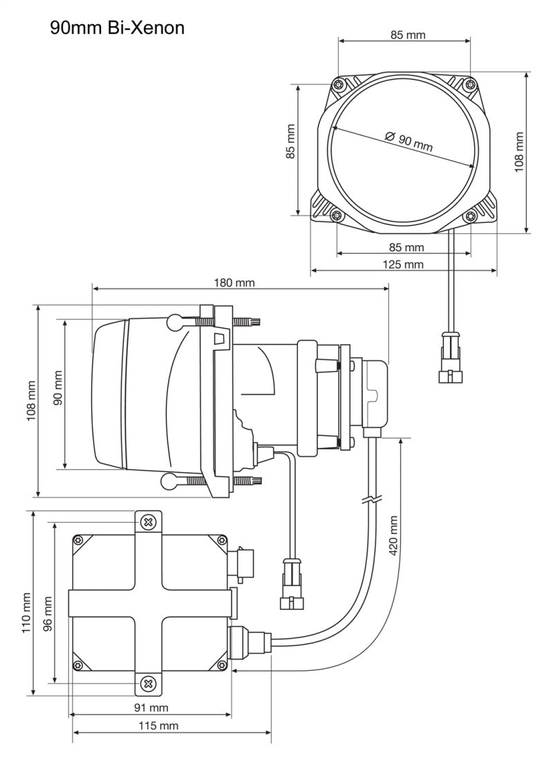 Hella 90MM Bi-Xenon High/Low Beam Module Head Lamp - awdtuningtx