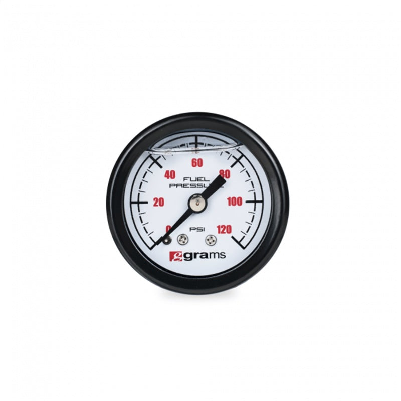 Grams Performance Universal 0-120 PSI Fuel Pressure Guage - White Face - awdtuningtx