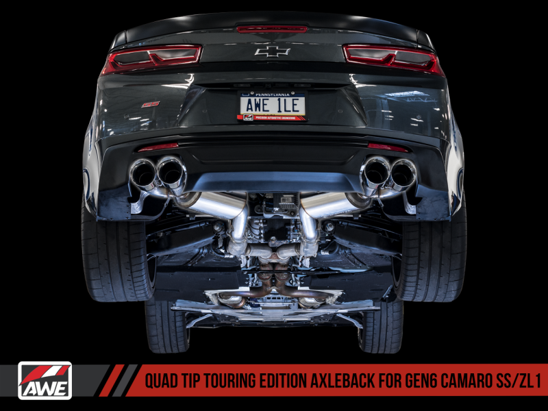 AWE Tuning 16-19 Chevrolet Camaro SS Axle-back Exhaust - Touring Edition (Quad Chrome Silver Tips) - awdtuningtx
