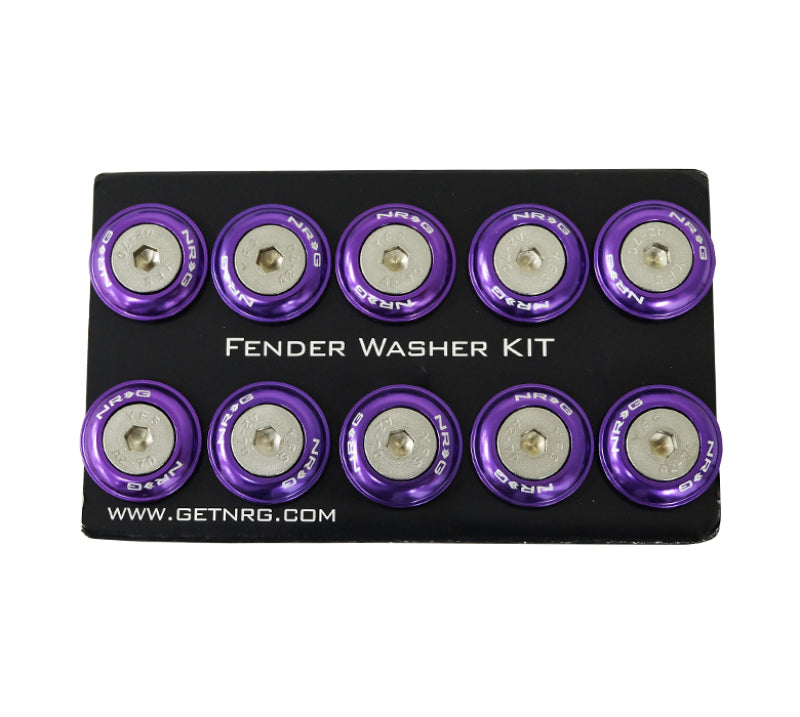 NRG Fender Washer Kit w/Rivets For Plastic (Purple) - Set of 10 - awdtuningtx