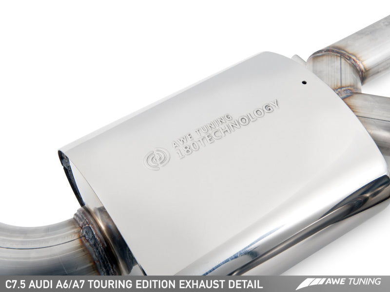 AWE Tuning Audi C7.5 A7 3.0T Touring Edition Exhaust - Quad Outlet Diamond Black Tips - awdtuningtx