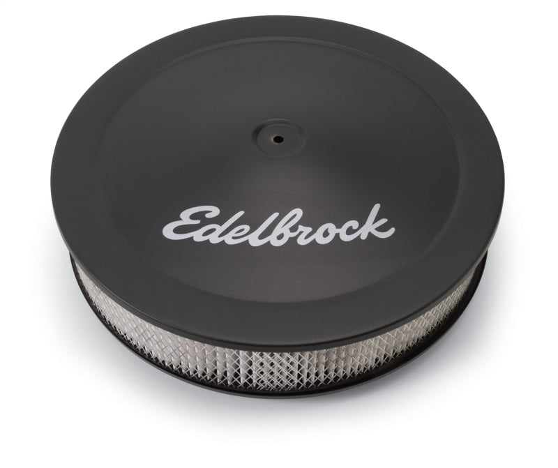 Edelbrock Air Cleaner Pro-Flo Series Round Steel Top Paper Element 14In Dia X 3 75In Dropped Base - awdtuningtx