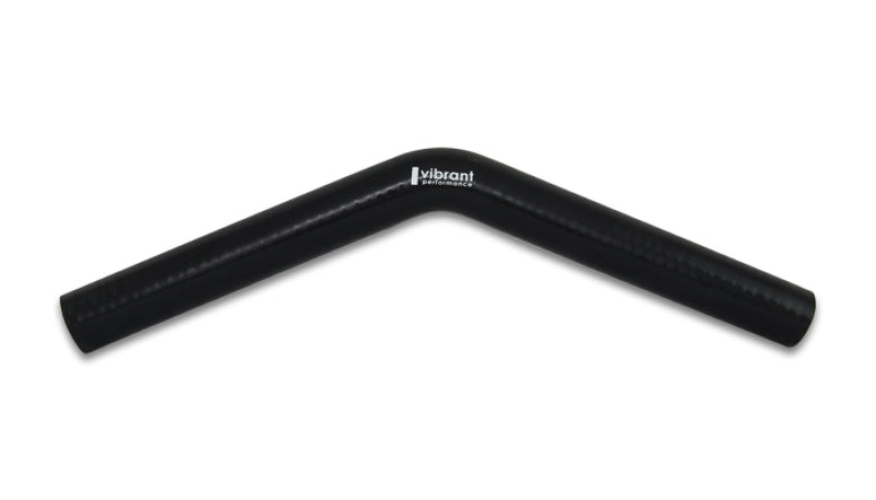 Vibrant 4 Ply Reinforced Silicone Elbow Connector - 1.25in ID x 8in Leg 45 Deg Elbow (BLACK) - awdtuningtx