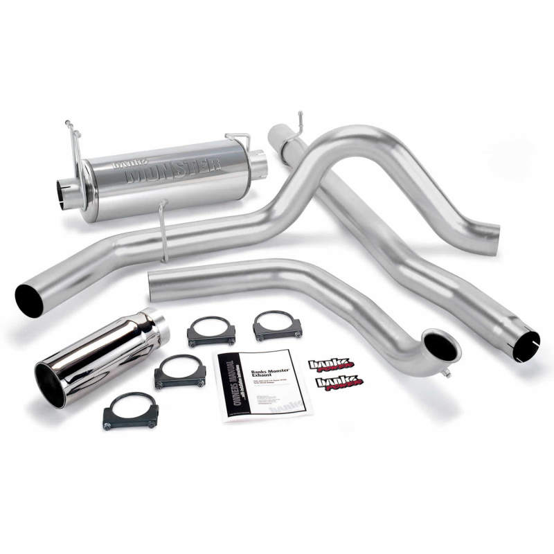 Banks Power 99-03 Ford 7.3L Monster Exhaust System - SS Single Exhaust w/ Chrome Tip - awdtuningtx
