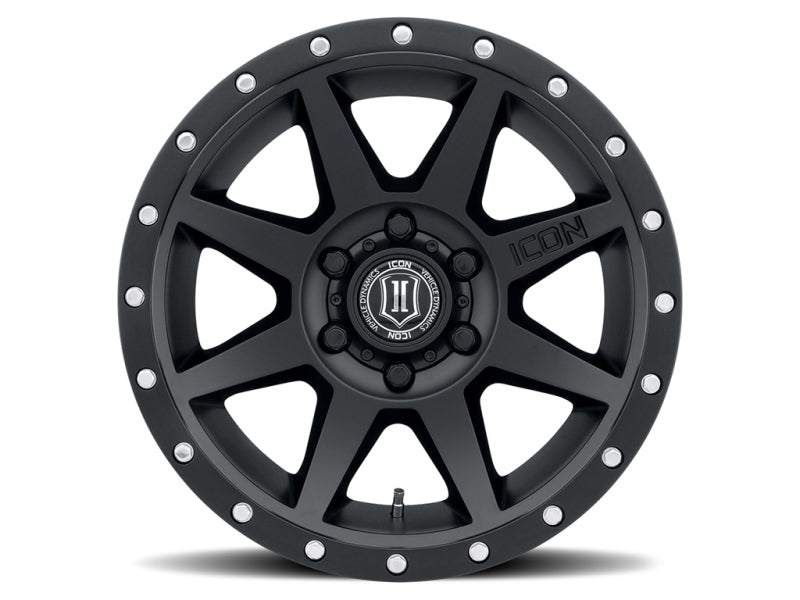 ICON Rebound 17x8.5 6x5.5 25mm Offset 5.75in BS 95.1mm Bore Satin Black Wheel - awdtuningtx