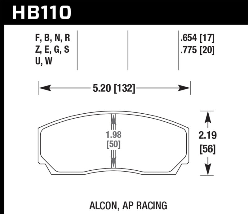 Hawk HPS 5.0 AP Racing w/ 0.654 Thickness Performance Street Brake Pads - awdtuningtx