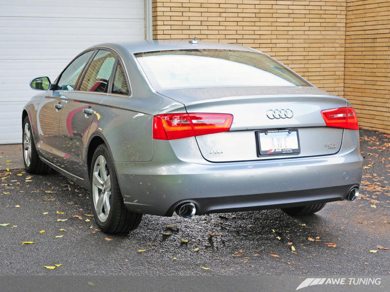 AWE Tuning Audi C7 A6 3.0T Touring Edition Exhaust - Dual Outlet Chrome Silver Tips - awdtuningtx