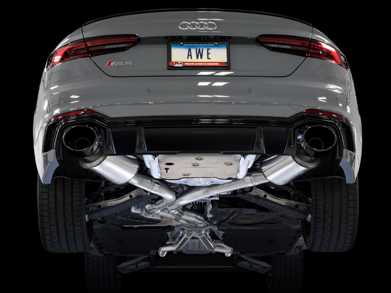 AWE Tuning Audi B9 RS 5 Sportback Touring Edition Exhaust-Non Resonated- Diamond Black RS Style Tips - awdtuningtx