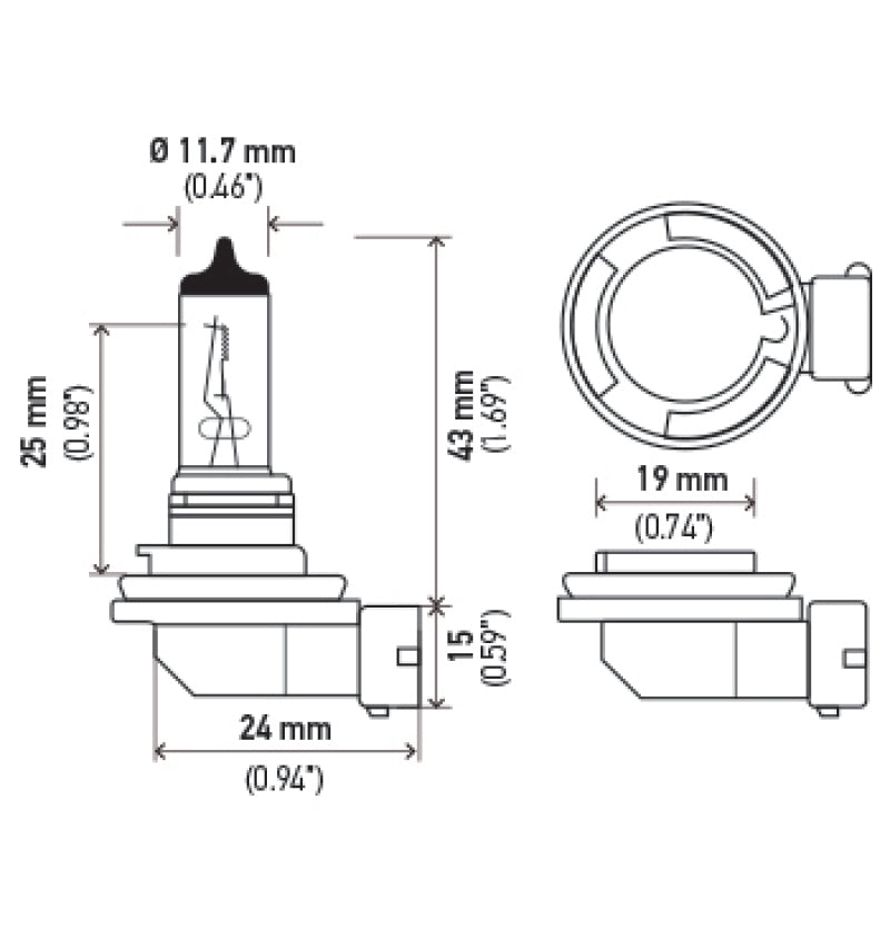 Hella H11 12V 55W Xenon White XB Bulb (Pair) - awdtuningtx