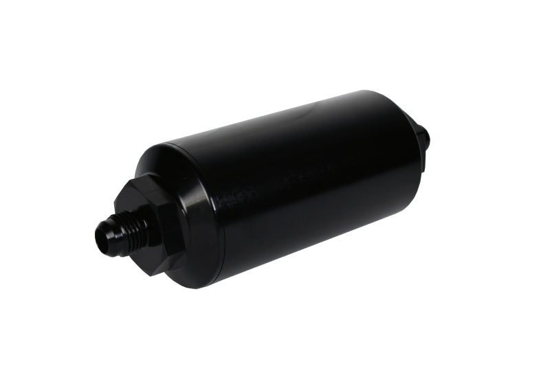 Aeromotive In-Line Filter - (AN-6 Male) 10 Micron Fabric Element Bright Dip Black Finish - awdtuningtx