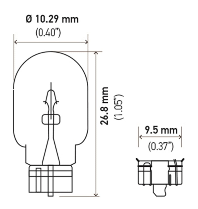 Hella Bulb 2825 12V 5W 4CP W2.1x9.5d T3.25 - awdtuningtx