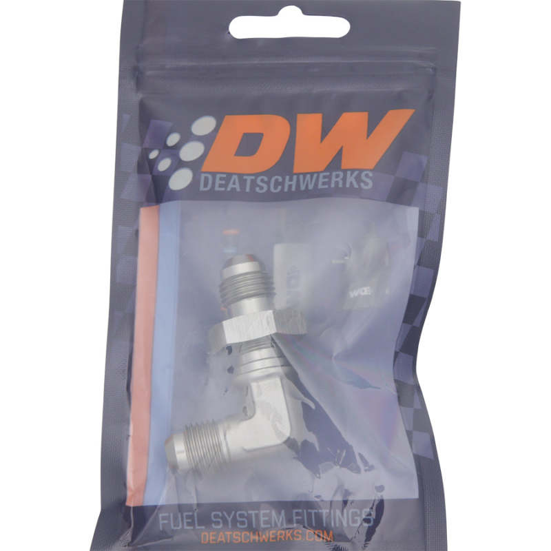 DeatschWerks 6AN Male Flare To 6AN Male Flare Bulkhead Adapter 90-Degree (Incl. Nut) - awdtuningtx