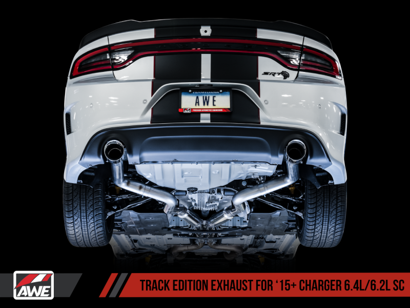 AWE Tuning 2015+ Dodge Charger 6.4L/6.2L Supercharged Track Edition Exhaust - Chrome Silver Tips - awdtuningtx