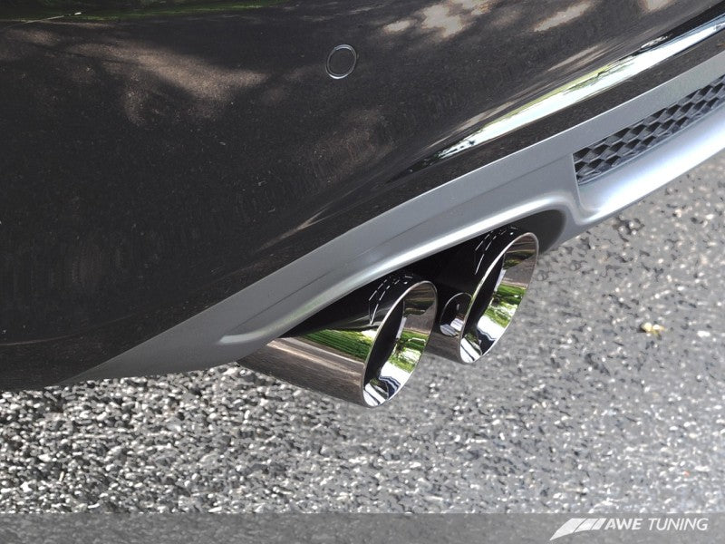 AWE Tuning Audi B8 A4 Touring Edition Exhaust - Single Side Polished Silver Tips - awdtuningtx
