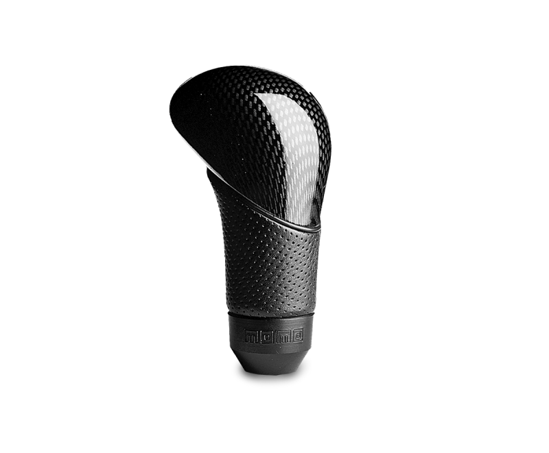Momo Shadow Shift Knob - Black Airleather, Carbon Effect Insert - awdtuningtx