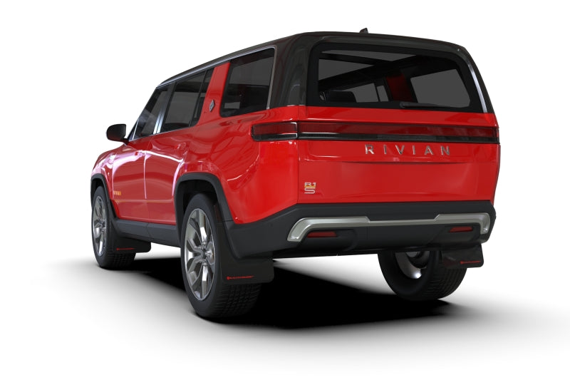 Rally Armor 2022+ Rivian R1S Black UR Mud Flap w/ Metallic Black Logo - awdtuningtx