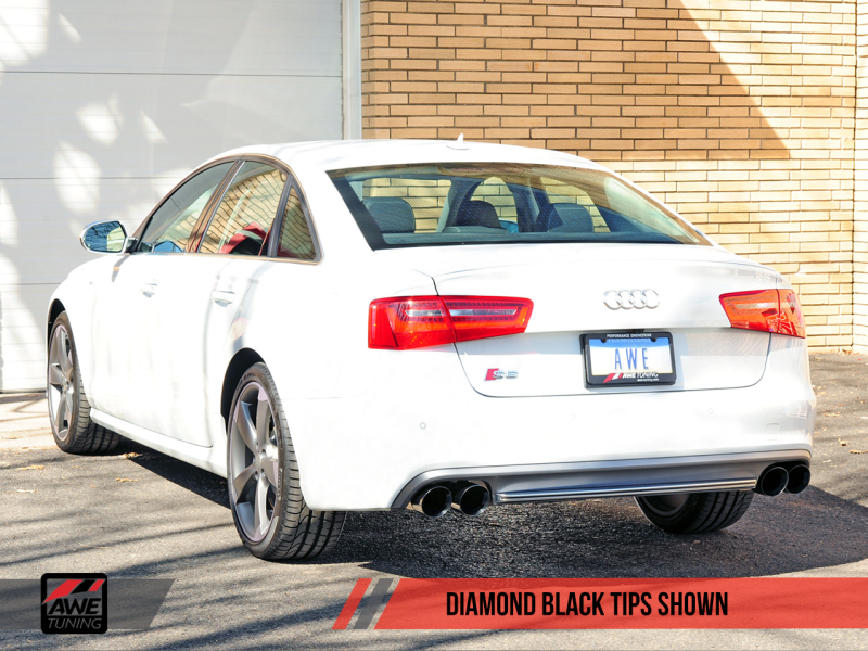 AWE Tuning Audi C7 / C7.5 S6 4.0T Touring Edition Exhaust - Diamond Black Tips - awdtuningtx