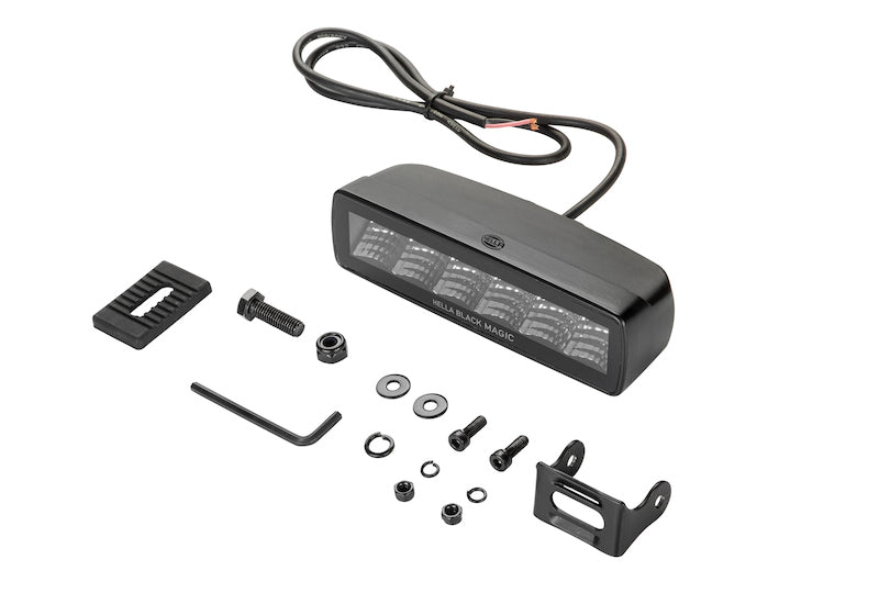 Hella Universal Black Magic 6 L.E.D. Mini Light Bar - Flood Beam - awdtuningtx