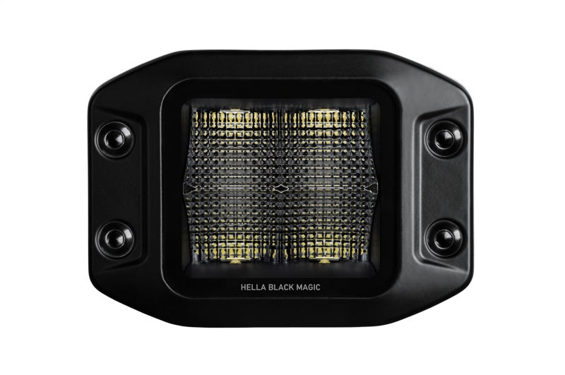 Hella Universal Black Magic 3.2in L.E.D. Cube Kit - Flood Beam (Flush Mount) - awdtuningtx
