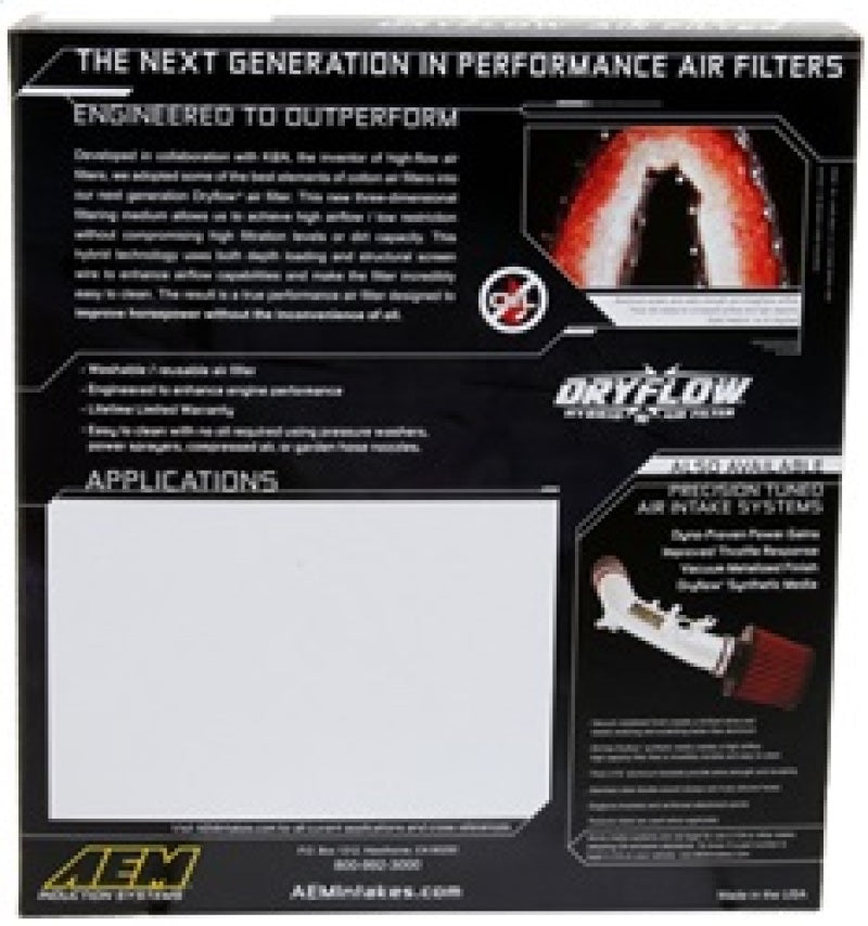AEM 2015 Ford Mustang 2.3L/3.7L/5.0L Dryflow Air Filter - awdtuningtx
