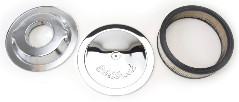 Edelbrock Air Cleaner Pro-Flo Series Round Steel Top Paper Element 14In Dia X 3 75In Dropped Base - awdtuningtx
