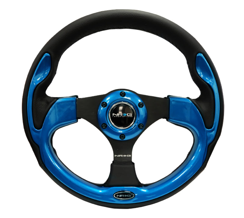 NRG Reinforced Steering Wheel (320mm) Blk w/Blue Trim - awdtuningtx