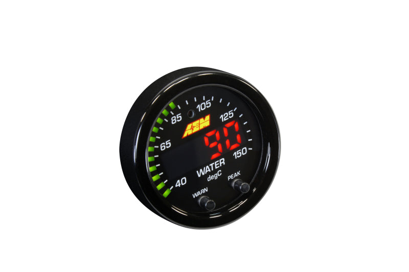 AEM X-Series Temperature 100-300F Gauge Kit (ONLY Black Bezel and Water Temp. Faceplate) - awdtuningtx