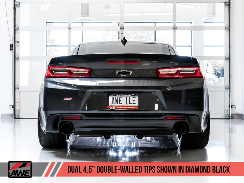 AWE Tuning 16-19 Chevrolet Camaro SS Axle-back Exhaust - Touring Edition (Diamond Black Tips) - awdtuningtx