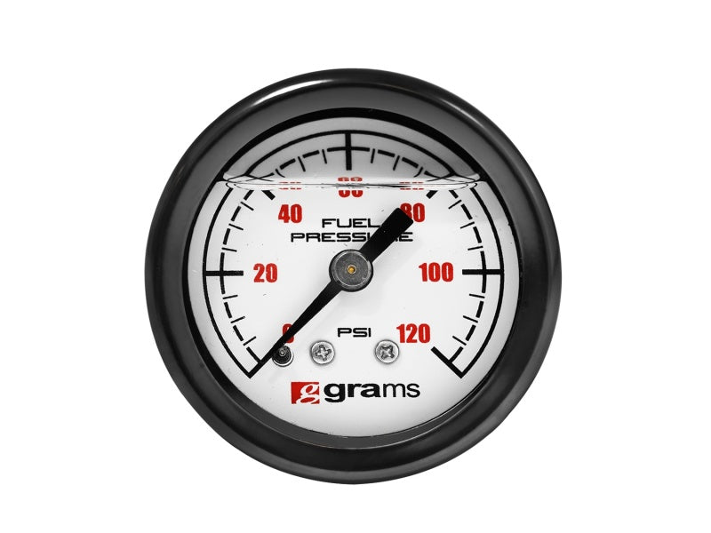 Grams Performance Universal 0-120 PSI Fuel Pressure Guage - White Face - awdtuningtx