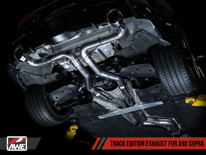 AWE Tuning 2020 Toyota Supra A90 Track Edition Exhaust - 5in Chrome Silver Tips - awdtuningtx