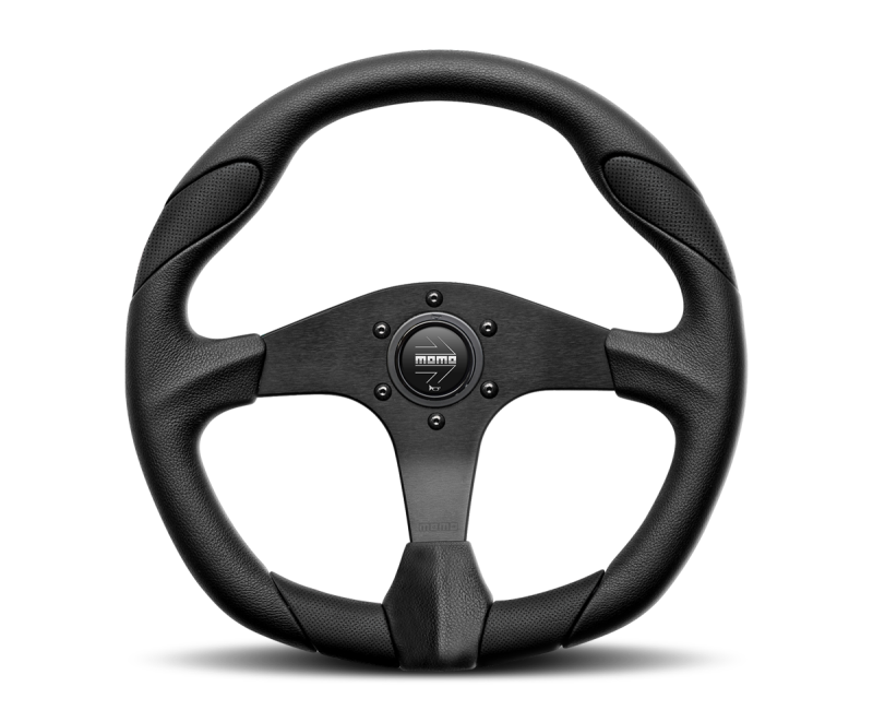 Momo Quark Steering Wheel 350 mm - Black Poly/Black Spokes - awdtuningtx