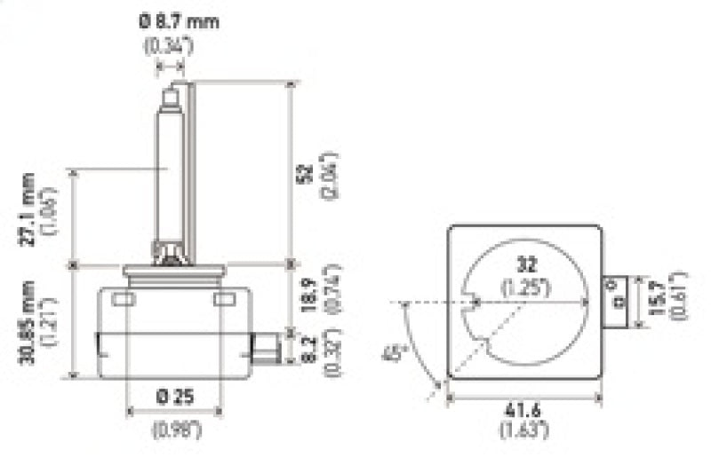 Hella Xenon D1S Bulb PK32d-2 85V 35W 5000k - awdtuningtx
