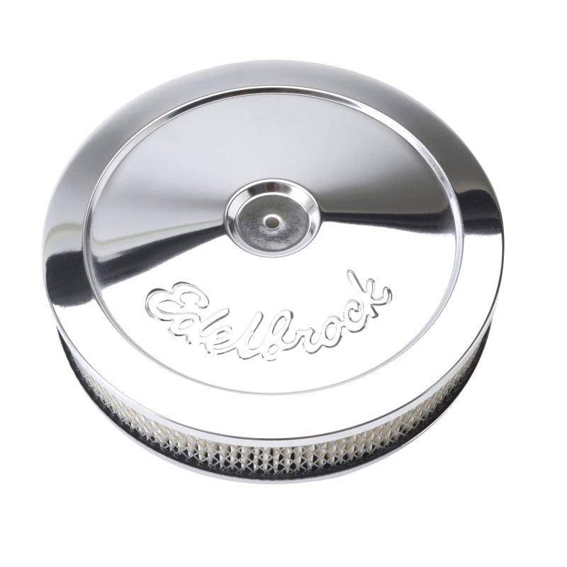 Edelbrock Air Cleaner Pro-Flo Series Round Steel Top Paper Element 10In Dia X 3 5In Chrome - awdtuningtx