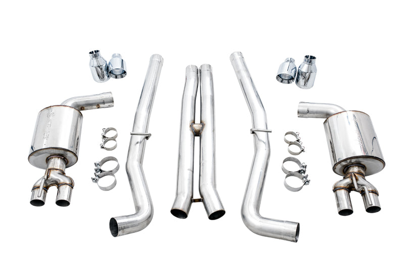 AWE Tuning 2015+ Dodge Challenger 6.4L/6.2L Non-Resonated Touring Edition Exhaust - Quad Silver Tips - awdtuningtx