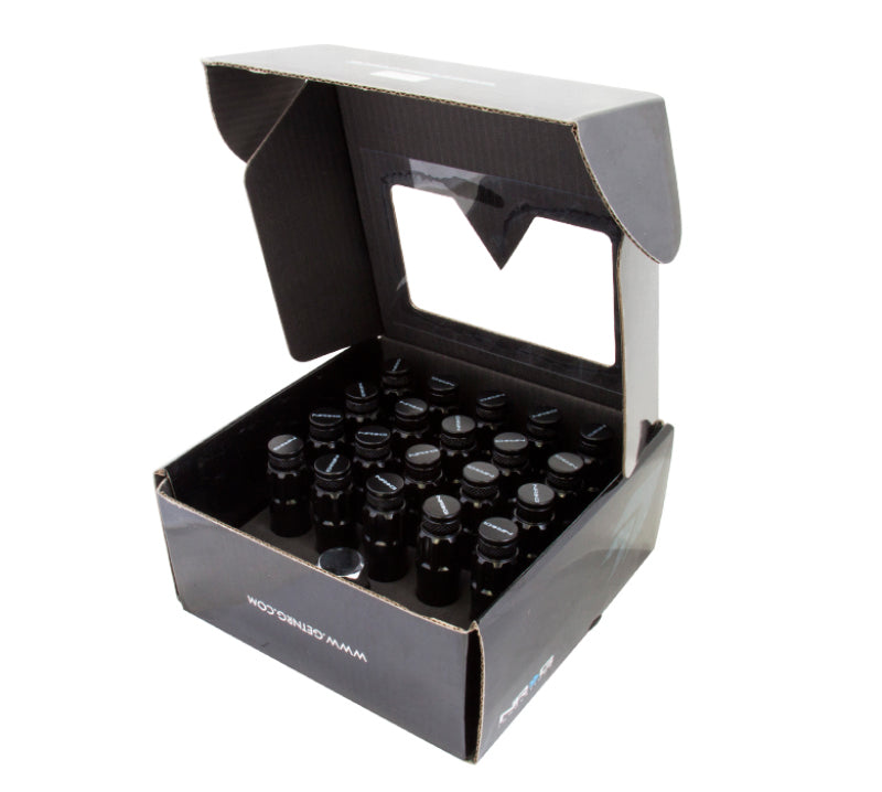NRG 700 Series M12 X 1.5 Steel Lug Nut w/Dust Cap Cover Set 21 Pc w/Locks & Lock Socket - Black - awdtuningtx