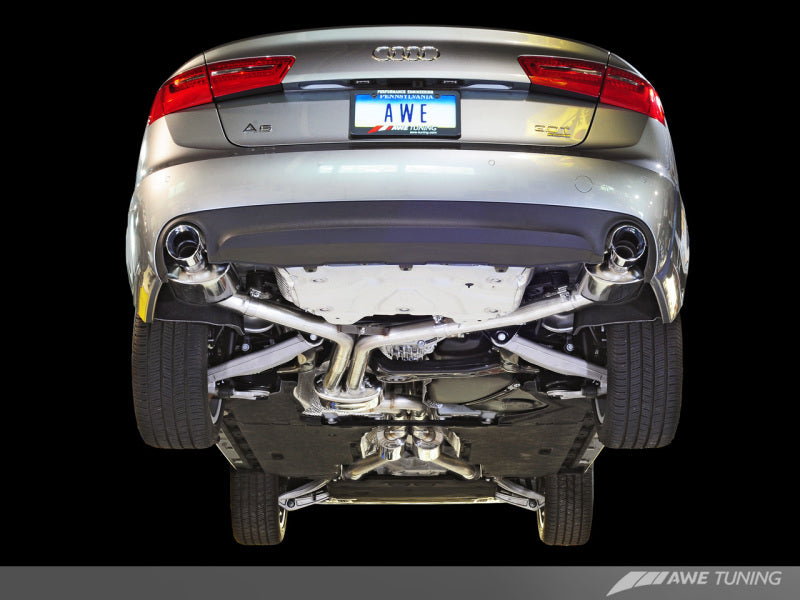 AWE Tuning Audi C7 A6 3.0T Touring Edition Exhaust - Dual Outlet Chrome Silver Tips - awdtuningtx