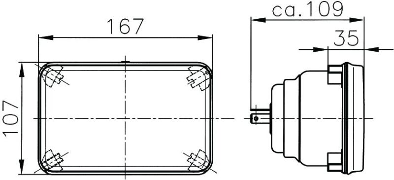 Hella Module 164 x 103mm H4 12V ECE Universal Lamp - awdtuningtx