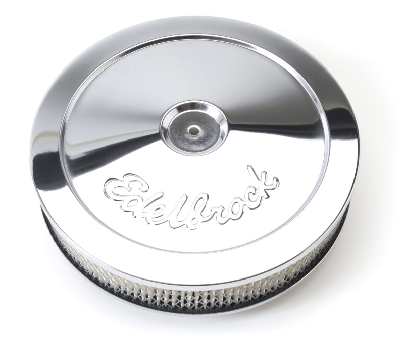 Edelbrock Air Cleaner Pro-Flo Series Round Steel Top Paper Element 10In Dia X 3 5In Chrome - awdtuningtx