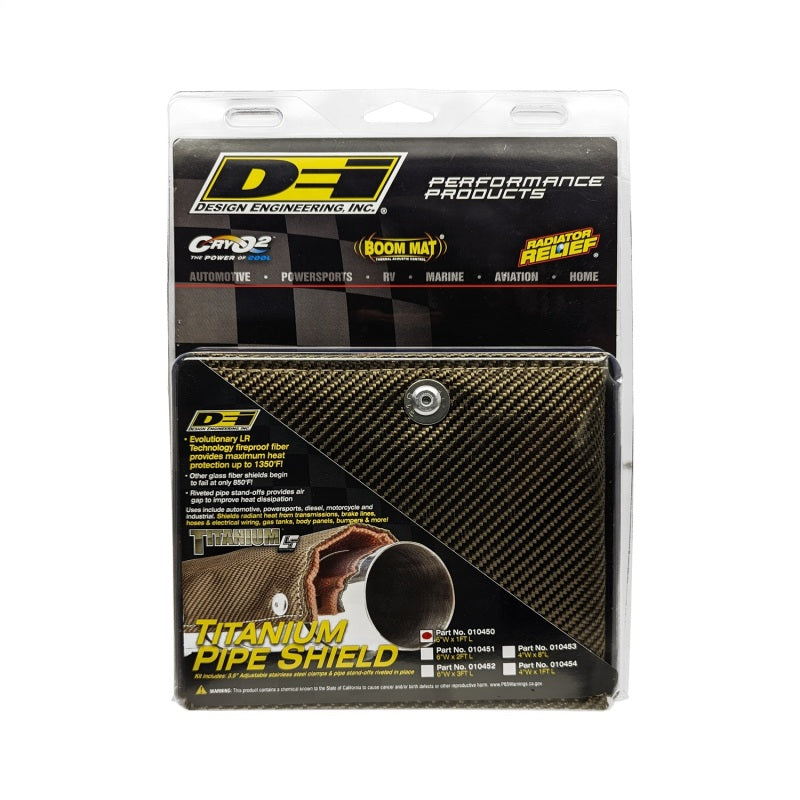 DEI Pipe Shield w/Stainless Steel Clamps - 6in x 12in - Titanium - awdtuningtx