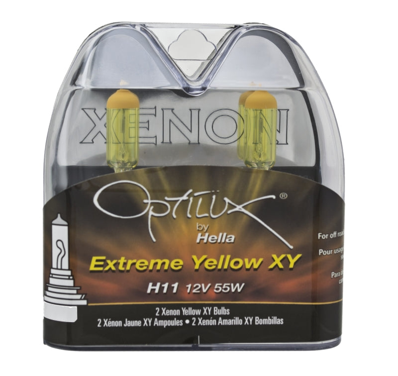 Hella Optilux H11 55W XY Extreme Yellow Bulbs (Pair) - awdtuningtx