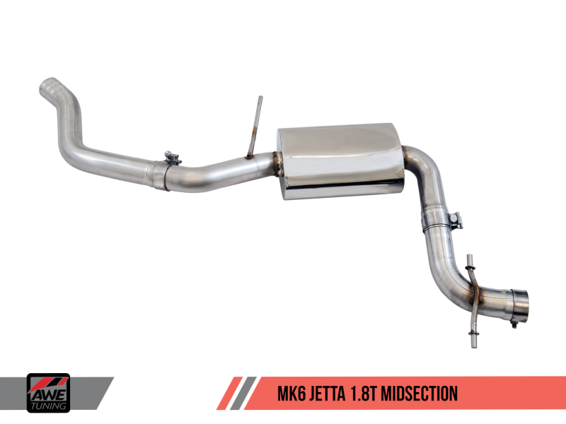 AWE Tuning Mk6 GLI 2.0T - Mk6 Jetta 1.8T Touring Edition Exhaust - Polished Silver Tips - awdtuningtx